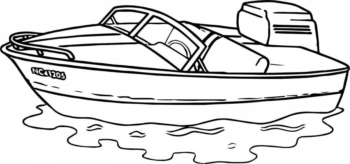 Rampant police boat coloring page