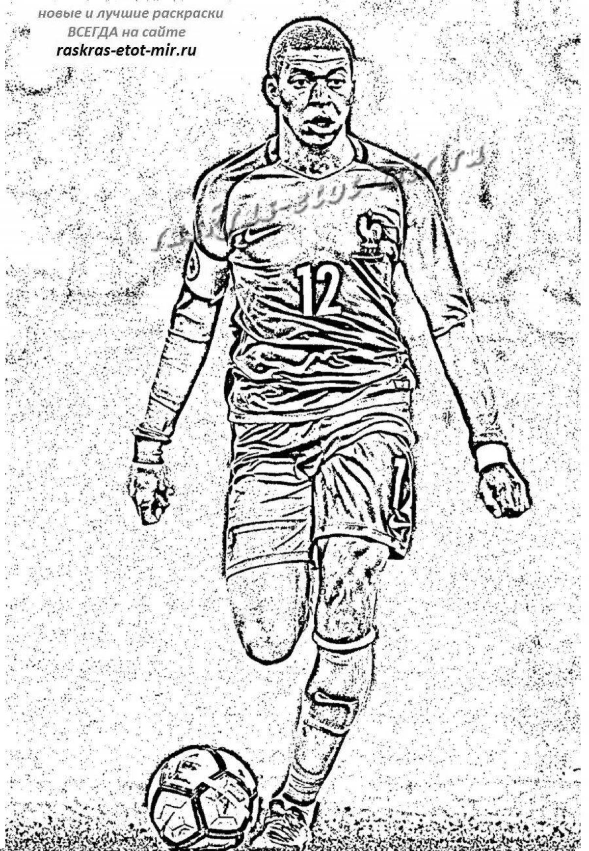 Killian mbappe's colorful coloring page
