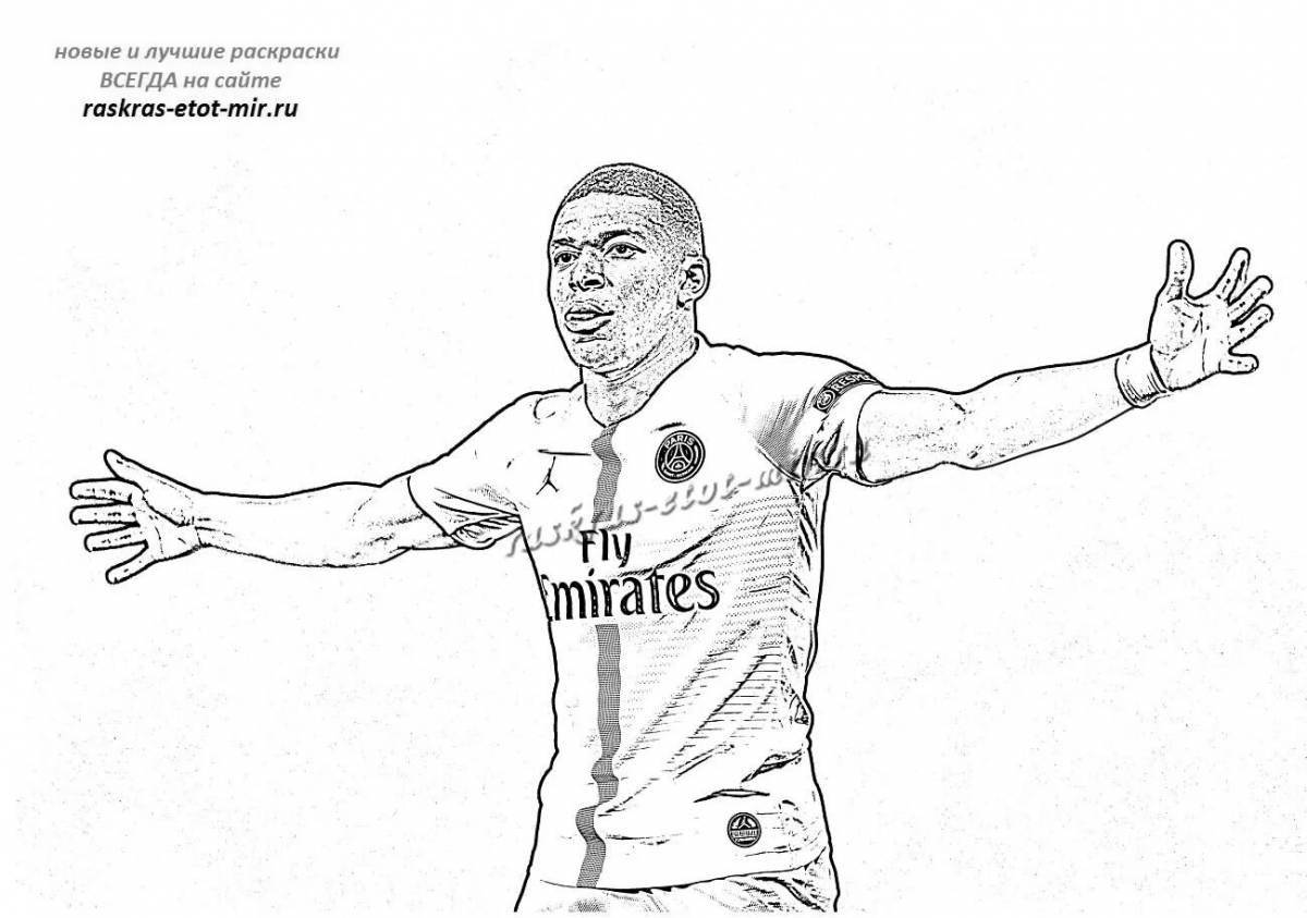 Coloring lively killian mbappe