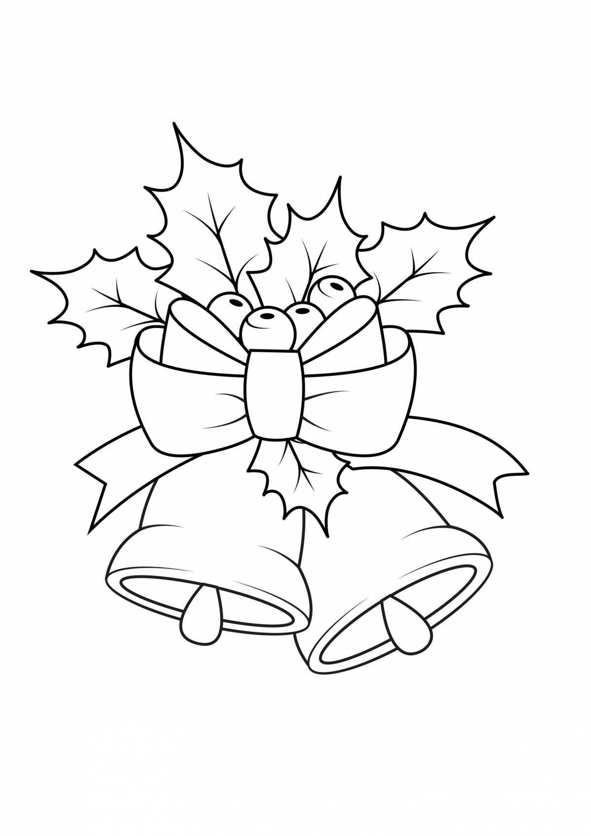 Colorful jingle bells coloring pages