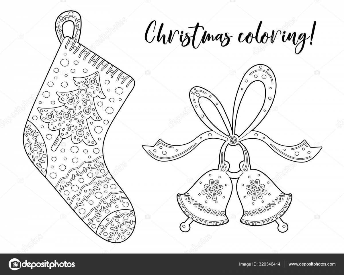 Jingle bells glitter coloring pages
