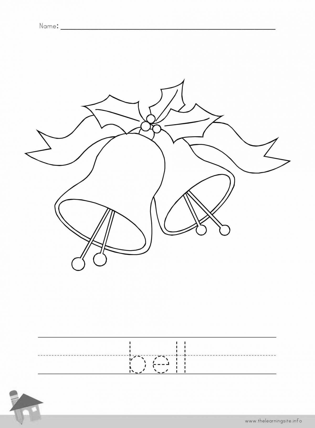 Jingle bells playful coloring page