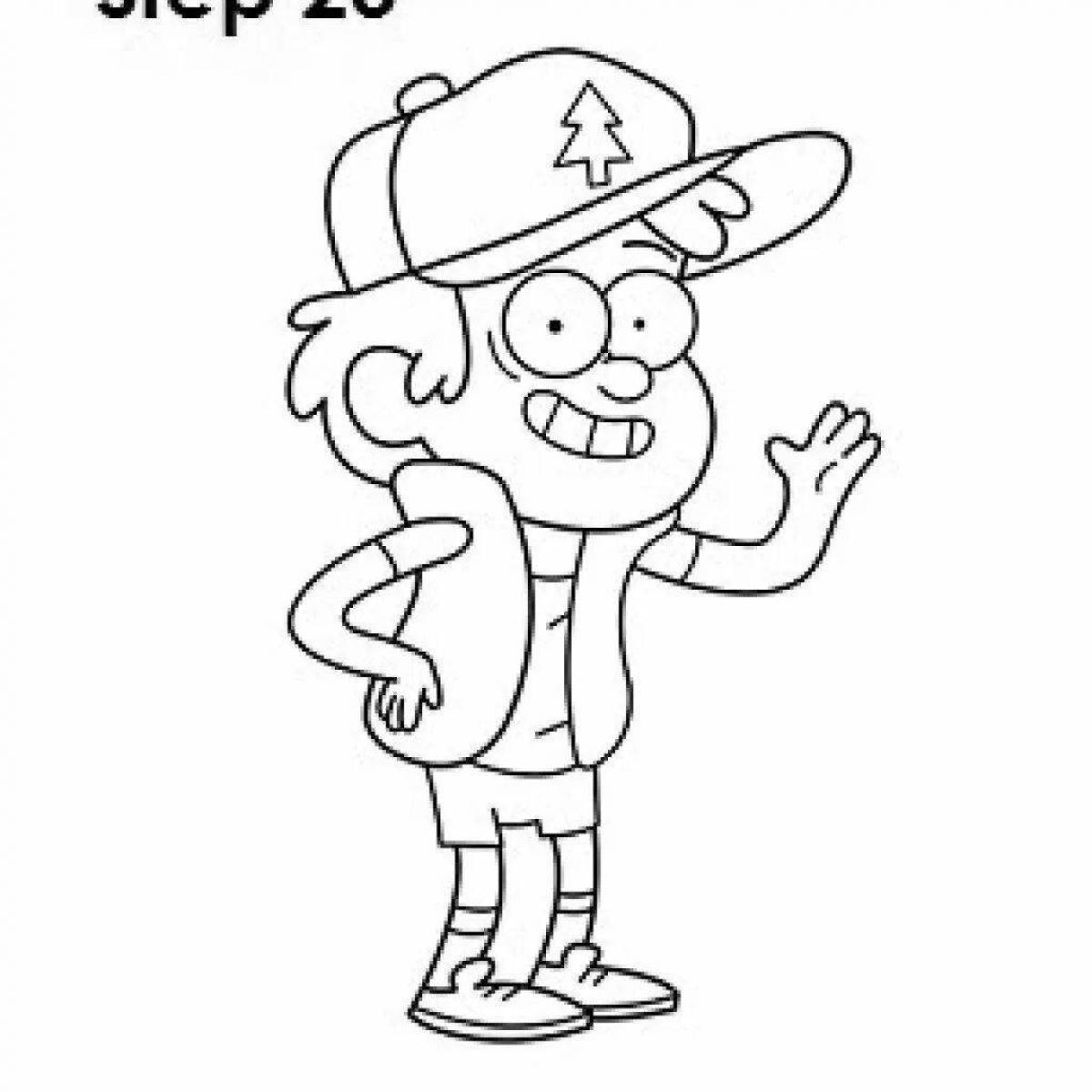 Colorful dipper pines coloring page