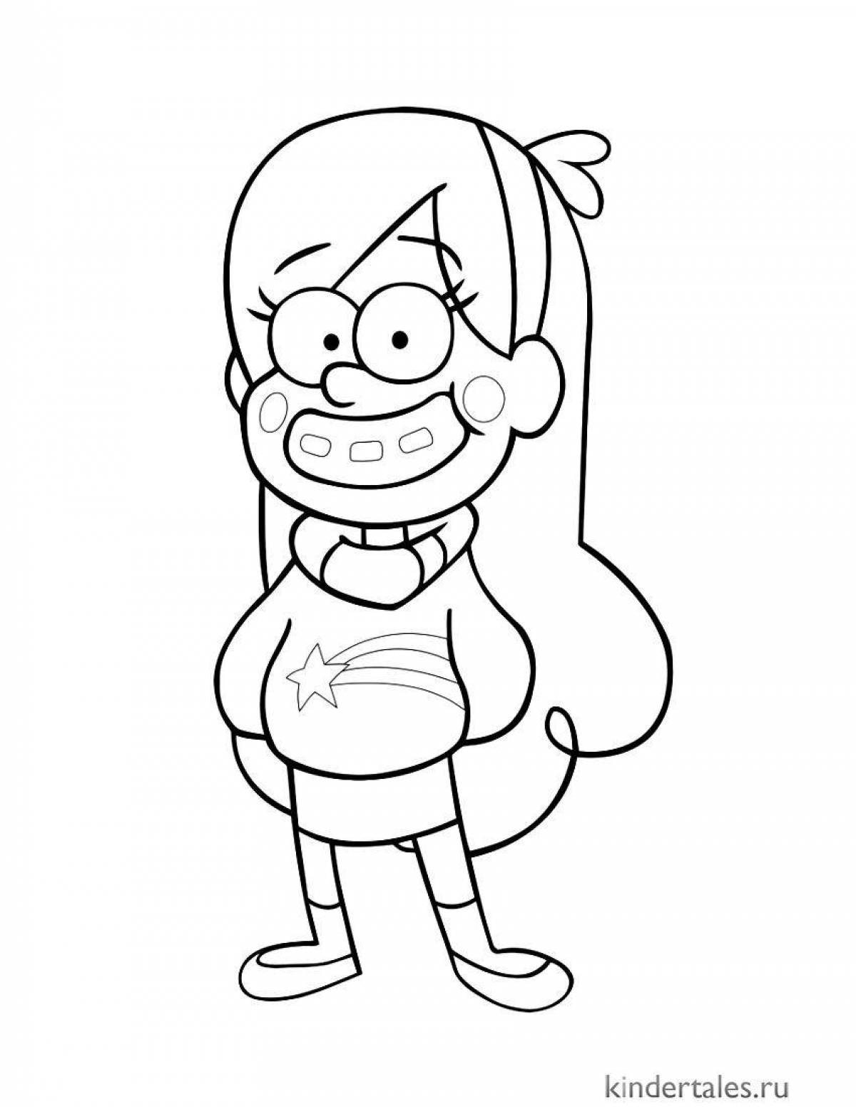 Glowing dipper pine coloring page