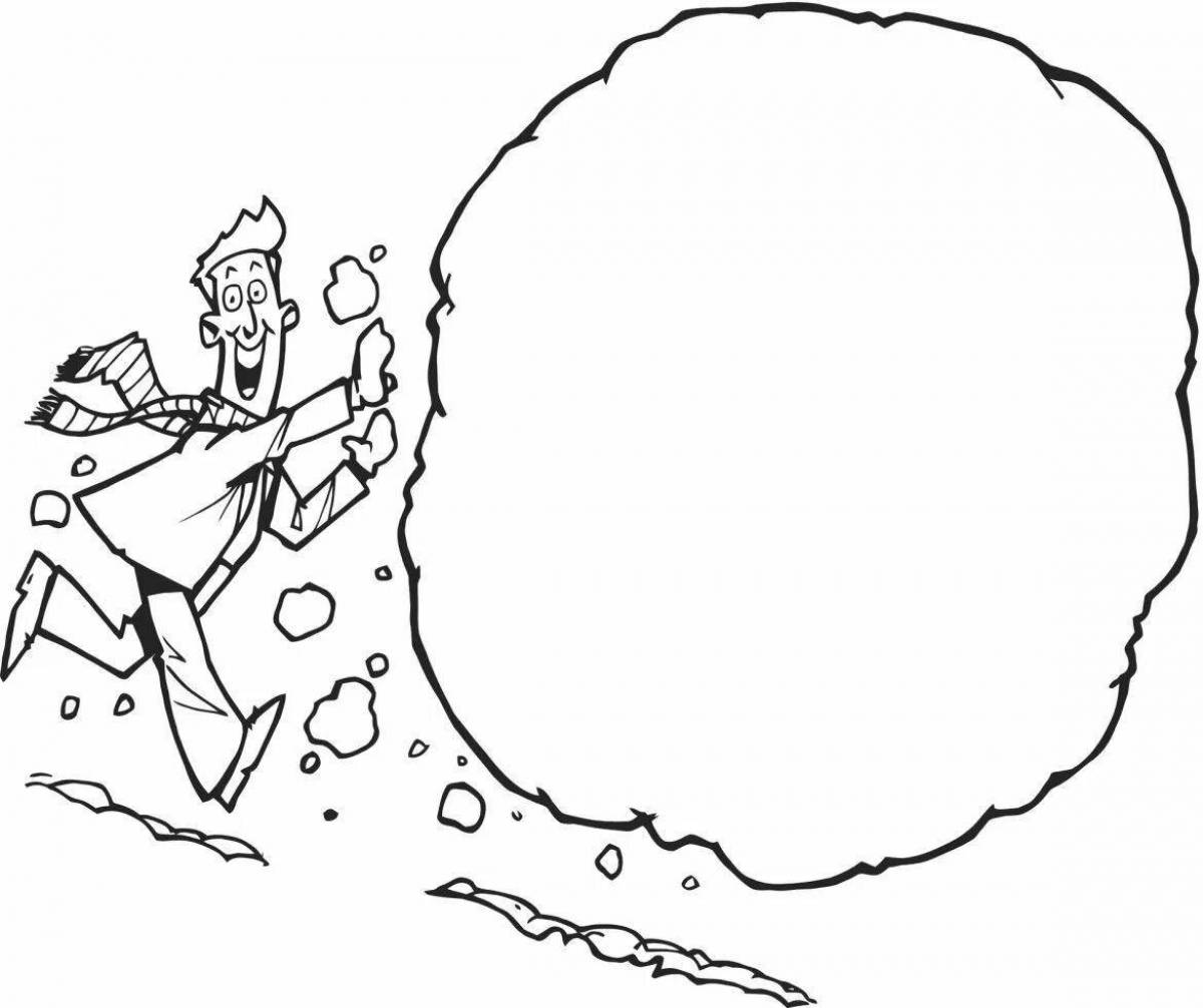 Colorful snowball coloring page