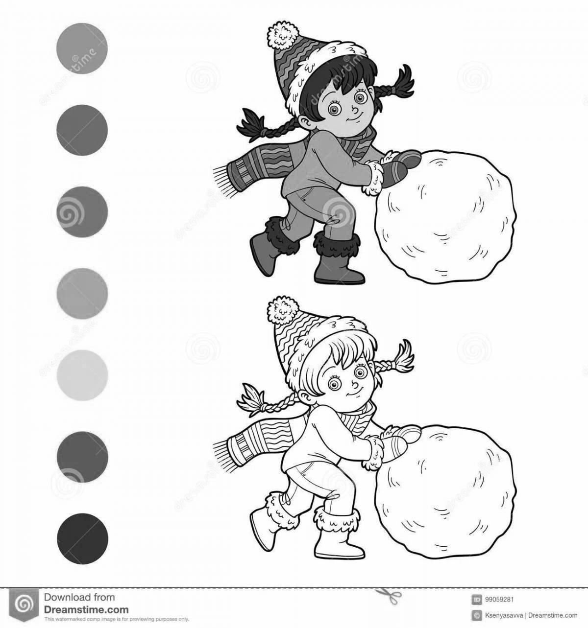 Glitter snowball coloring page