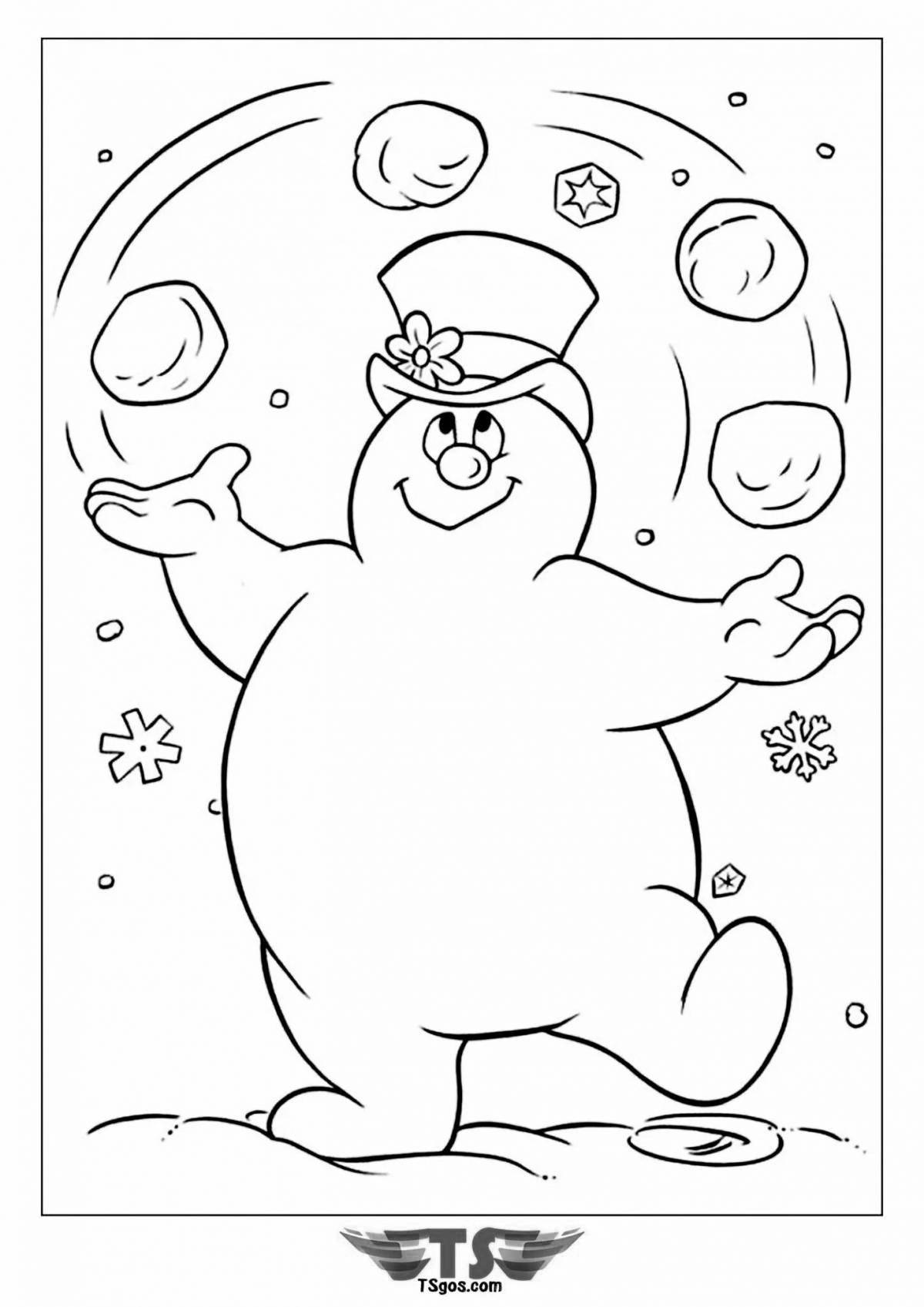Exciting snowball coloring book