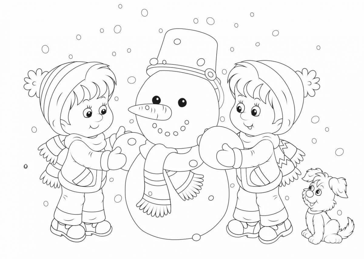 Amazing snowball coloring page