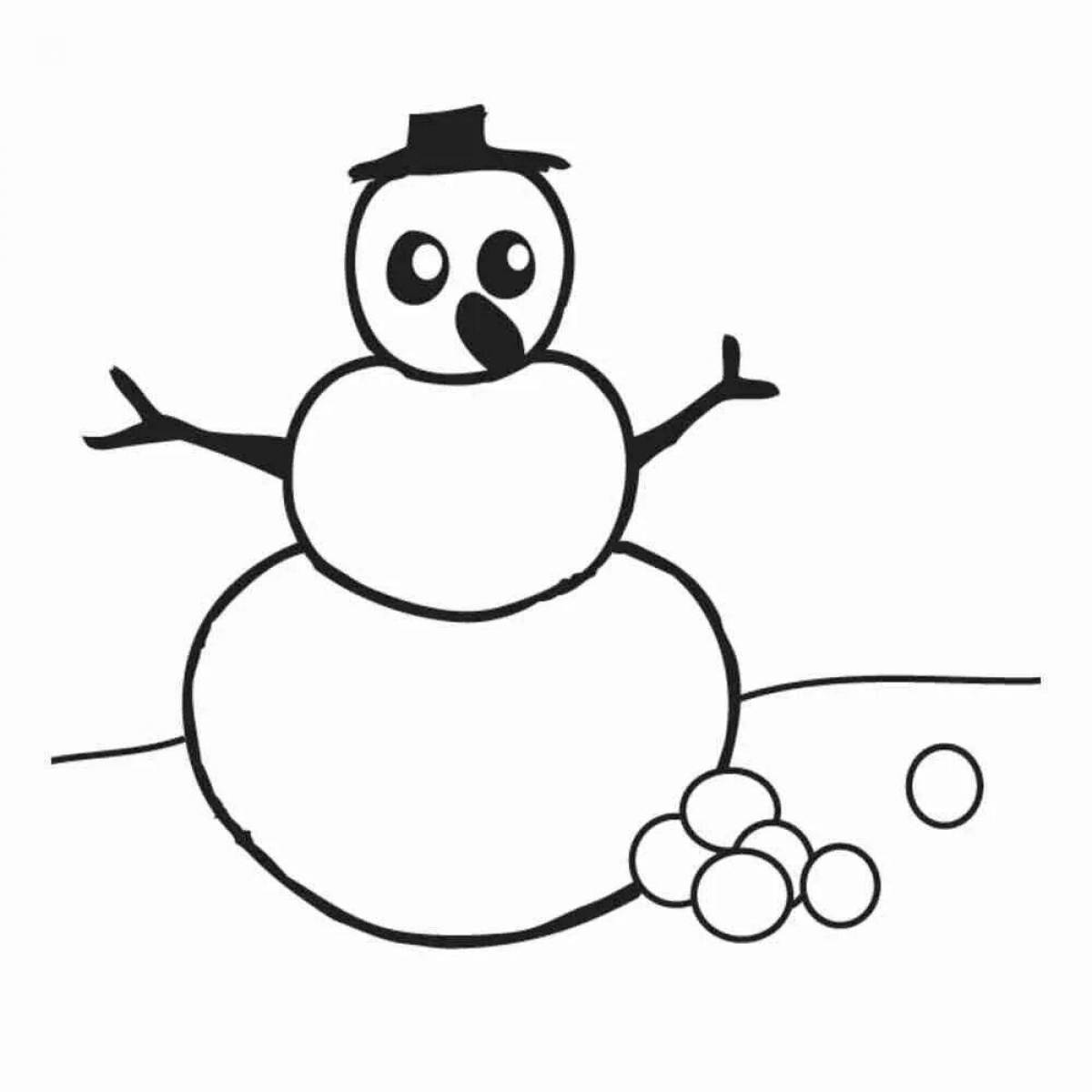 Funny snowball coloring book