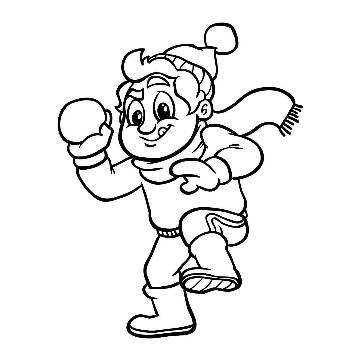 Comic snowball coloring book