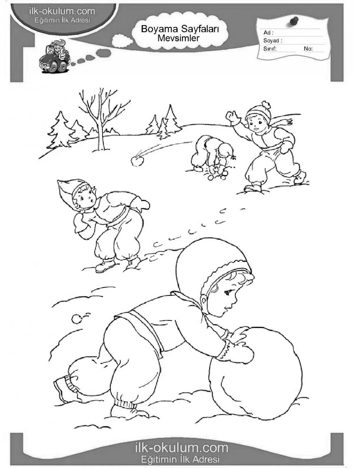 Раскраска Персонаж: Снежный человек