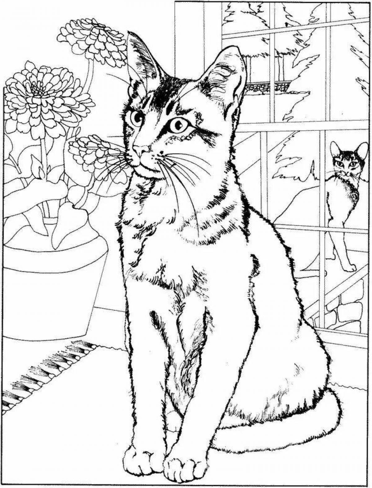 Glorious year of the cat coloring page