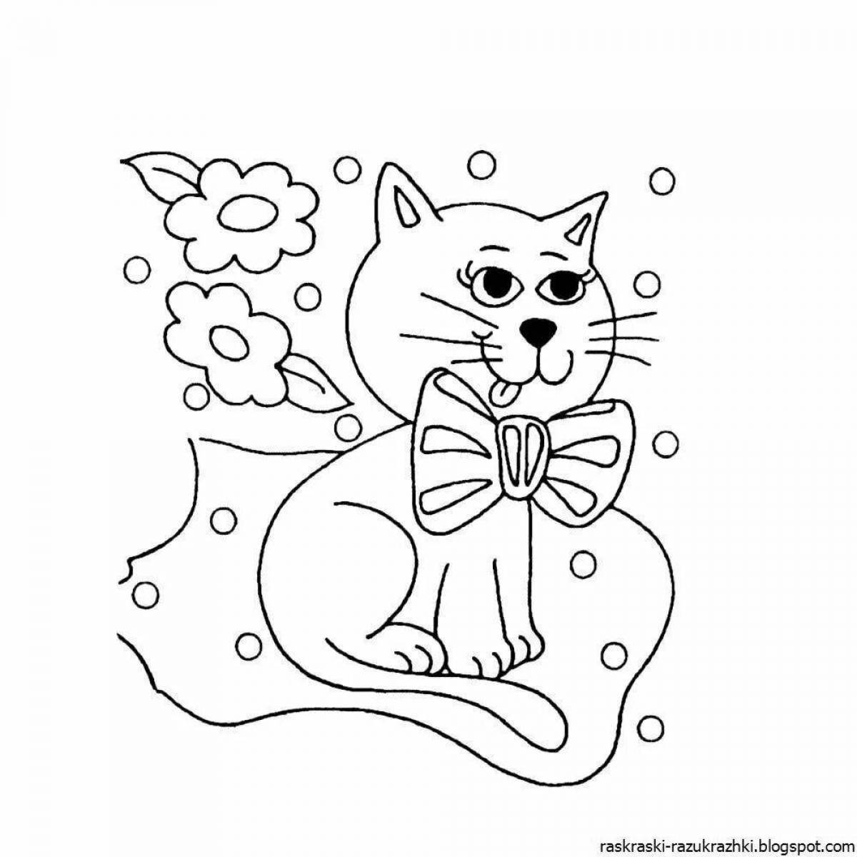 A fascinating year of the cat coloring pages