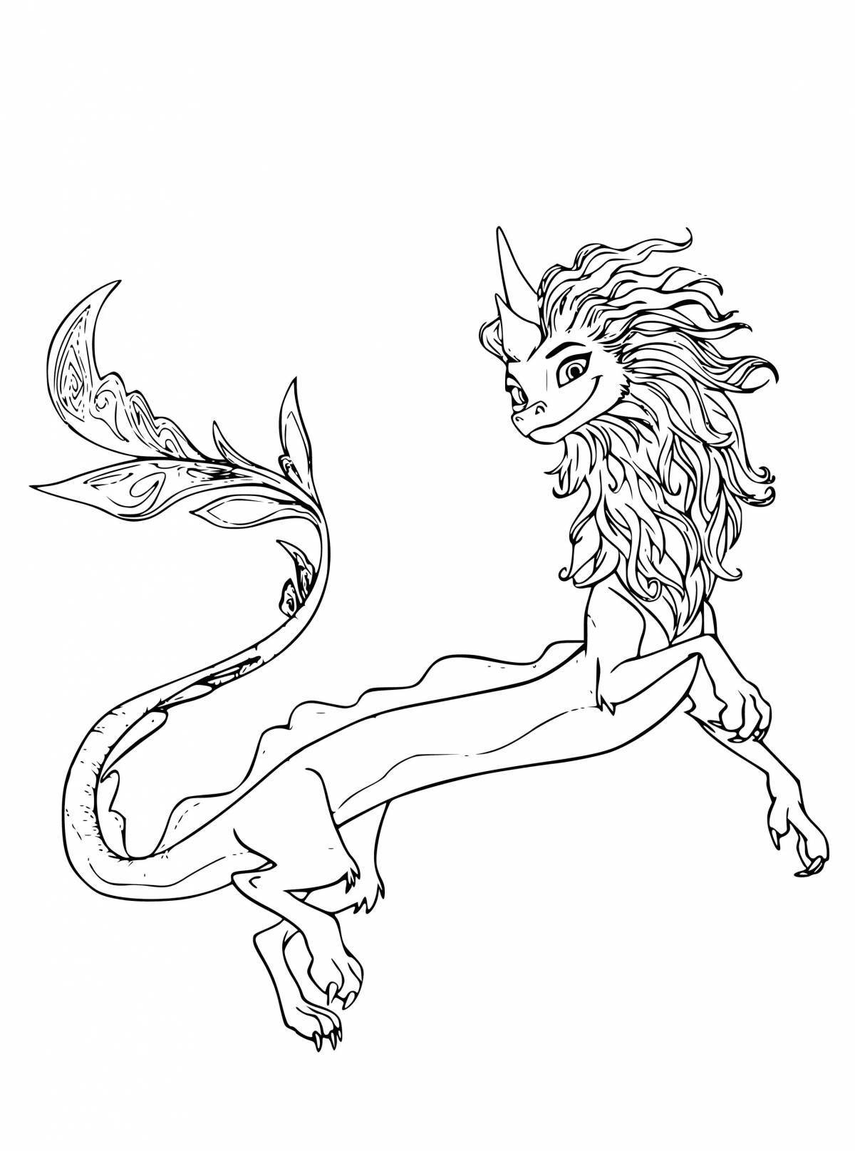 Coloring page magnanimous last dragon