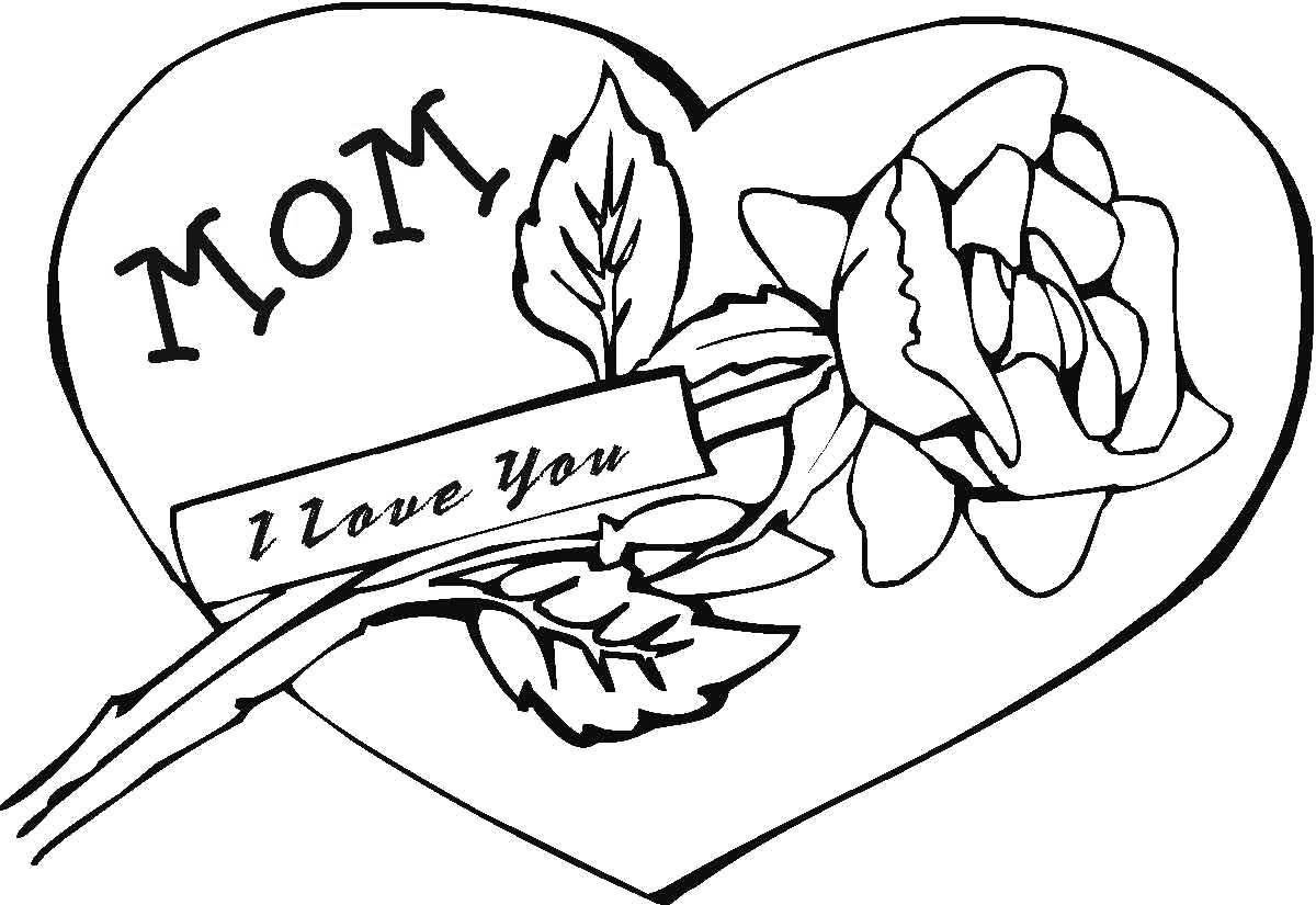 Caring mother coloring page