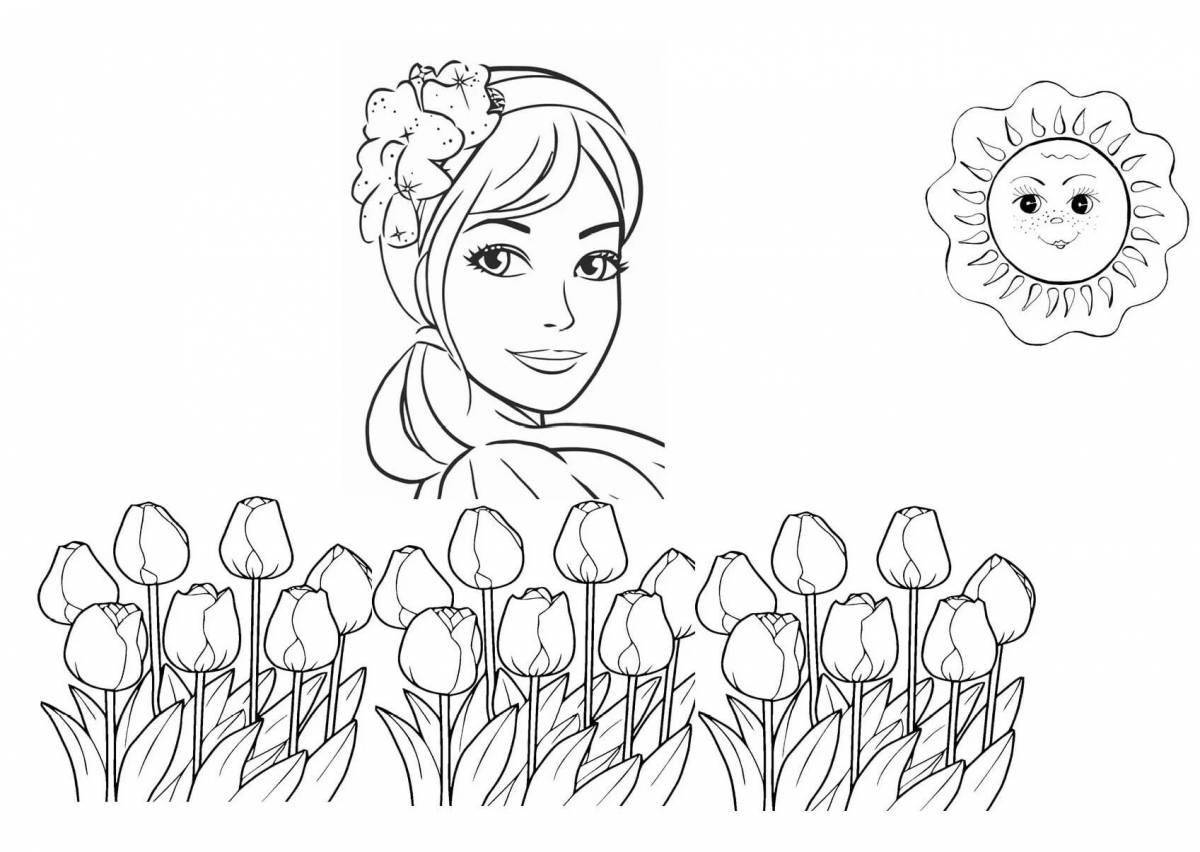 Coloring page elegant mother