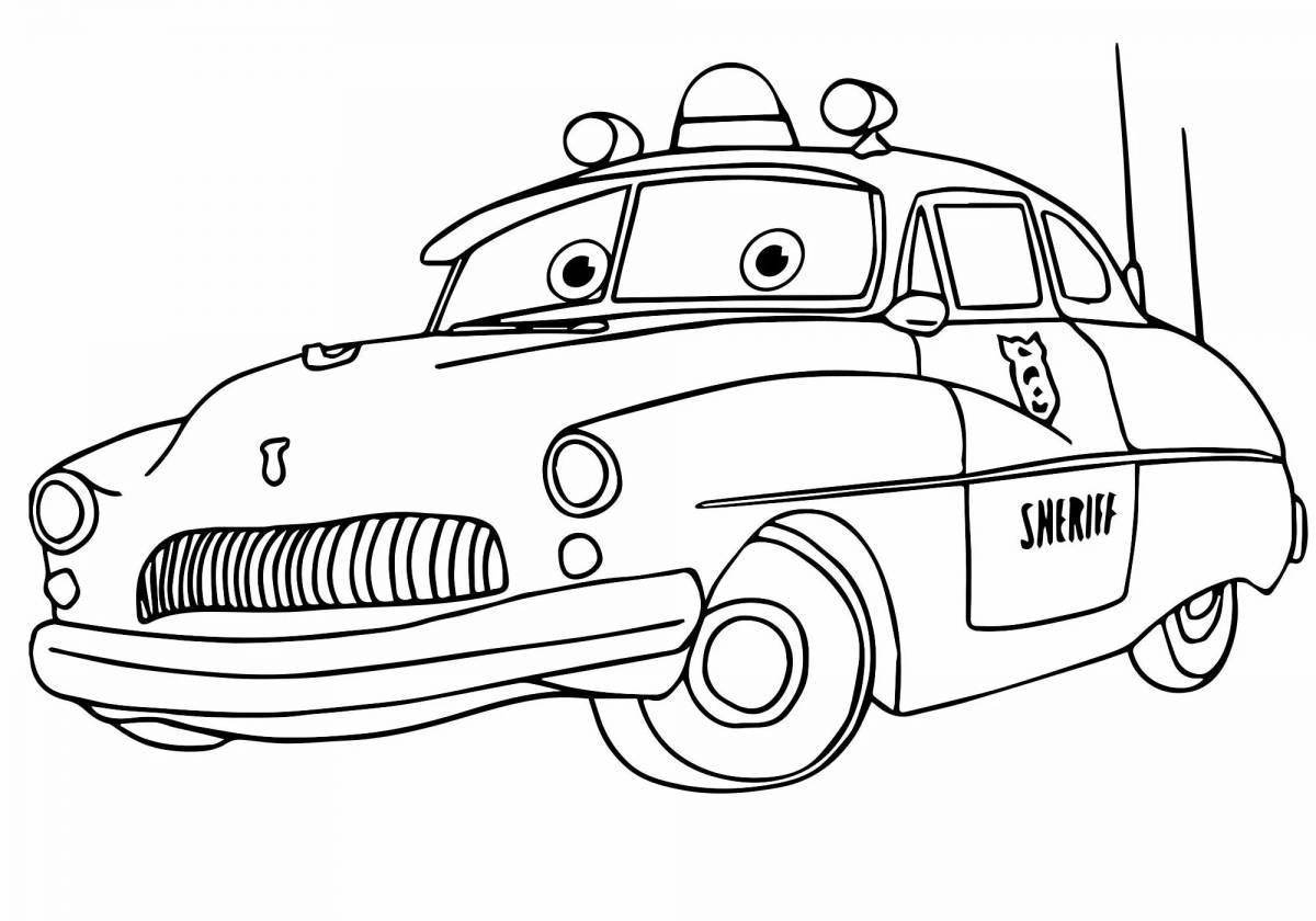 Exciting cartoon car coloring pages