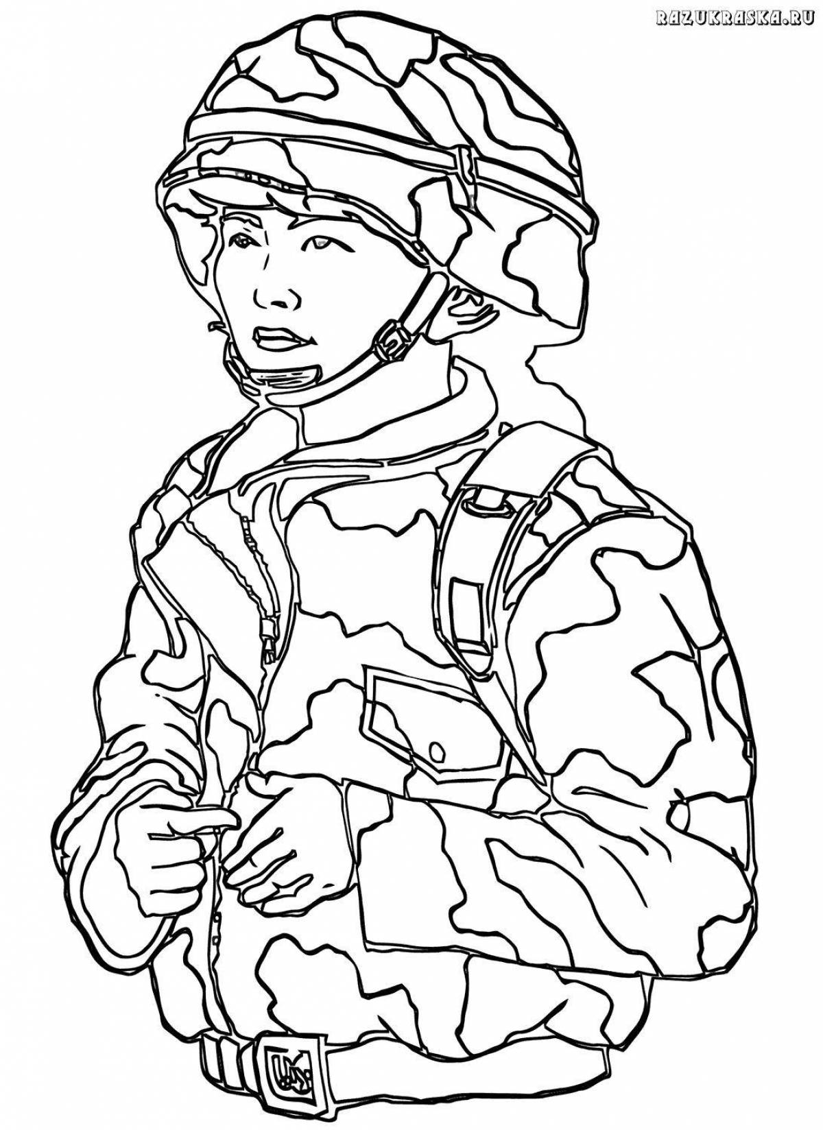 Bold military coloring pages