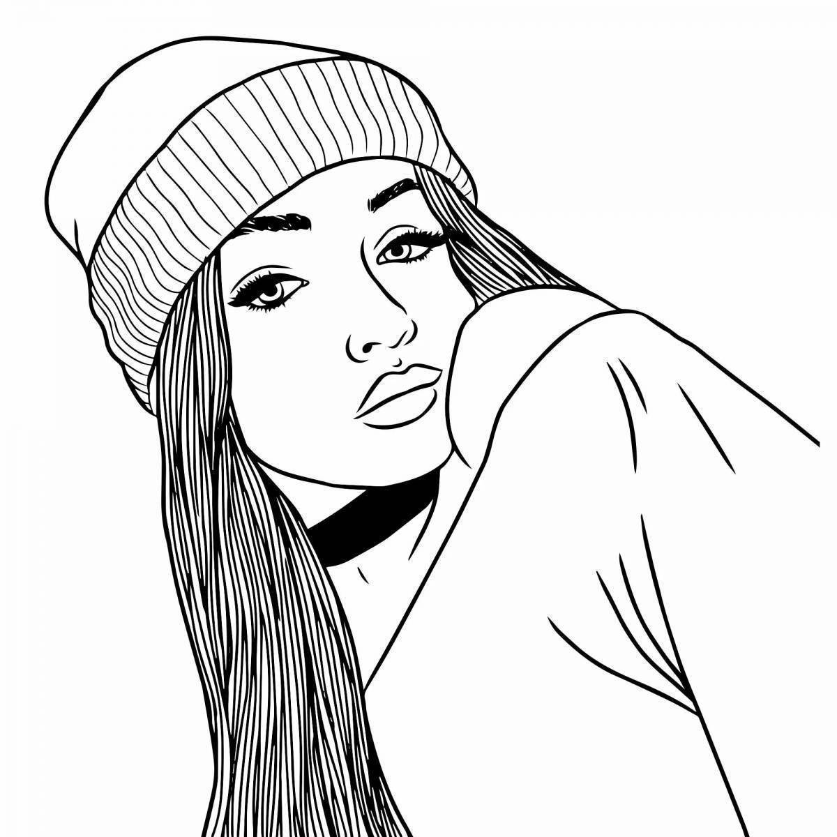 Coloring pages cheeky girls - adorable