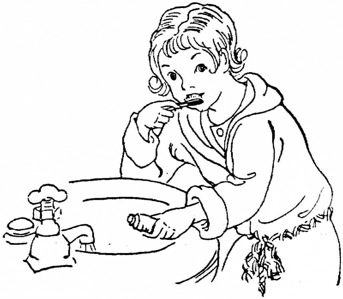 Coloring page i wash my face