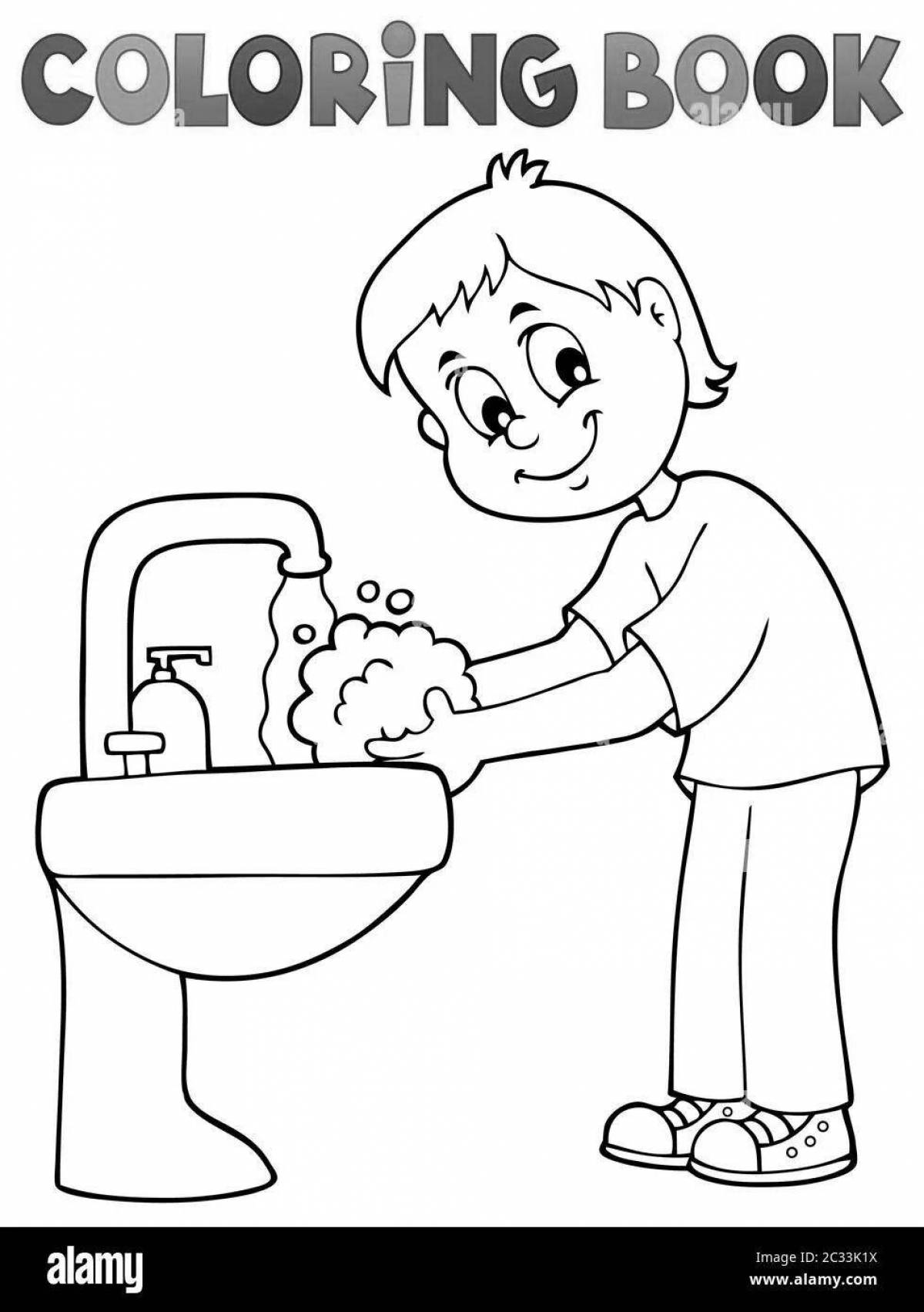 Radiant i wash coloring page