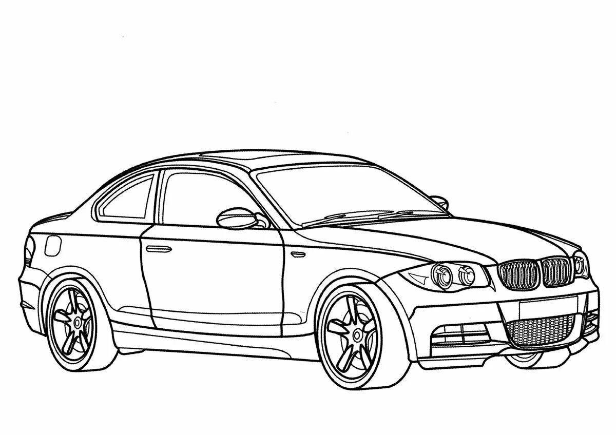 Happy bmw 5 coloring page