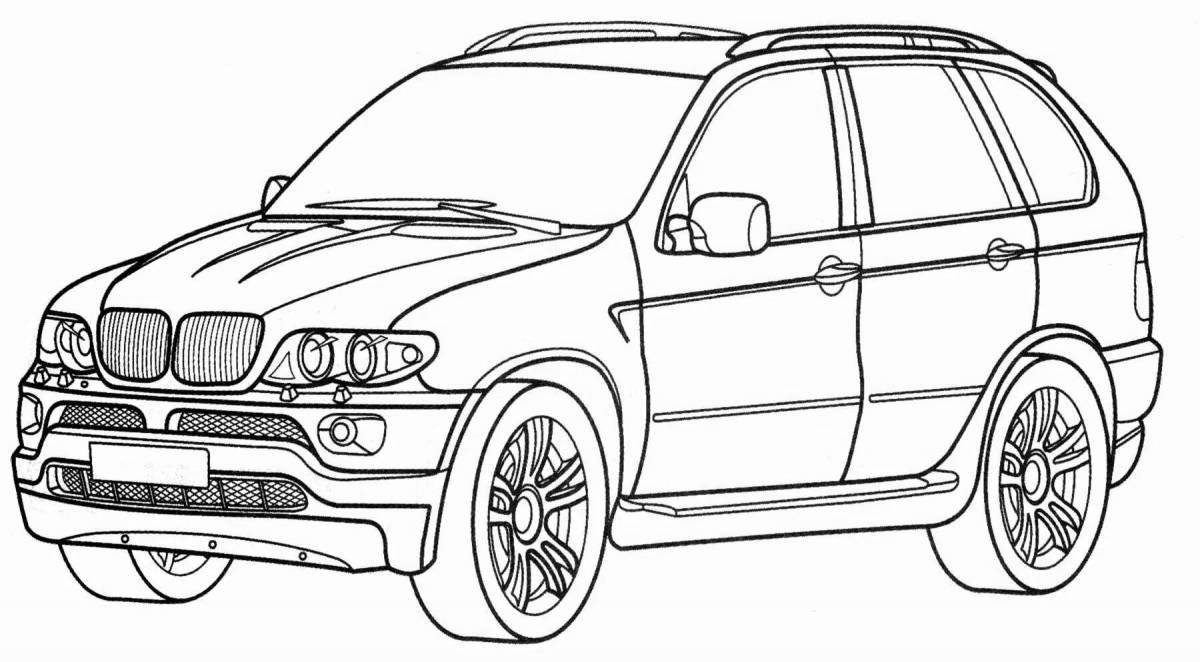 Attentive bmw 5 coloring page
