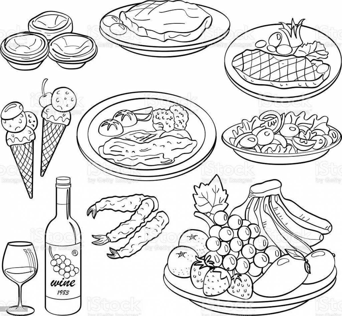 Coloring page delicious national dishes