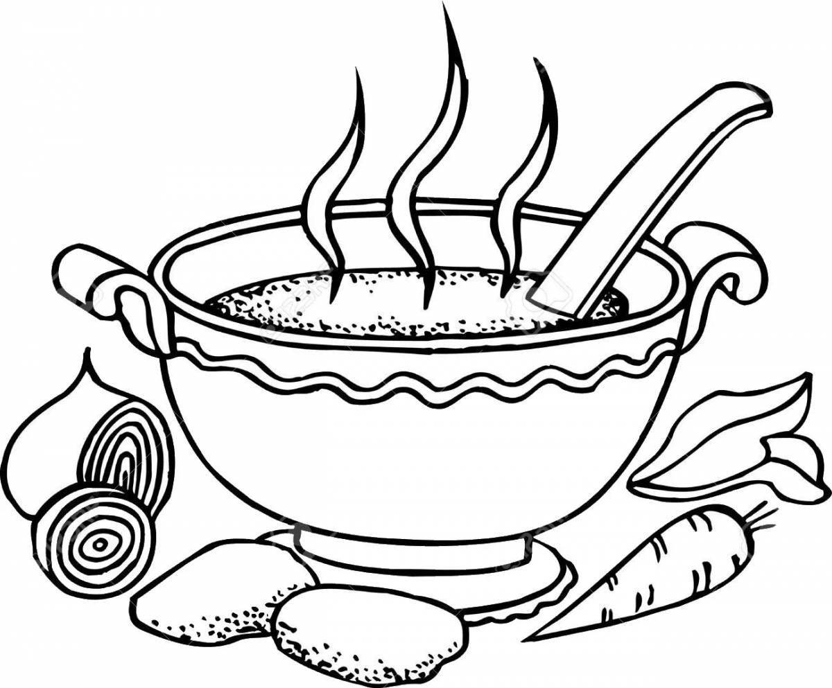 Photo Coloring page appetizing national dishes