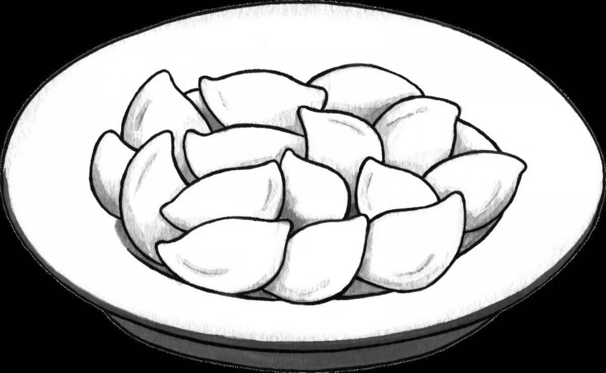 Photo Coloring page attractive national dishes