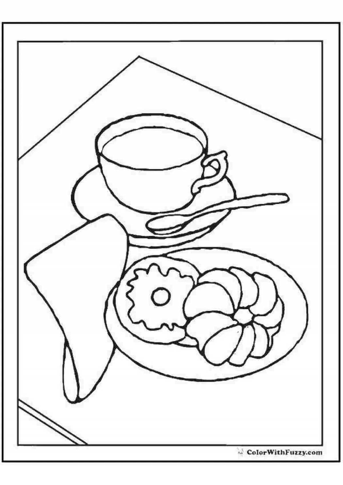 Coloring page seductive national dishes