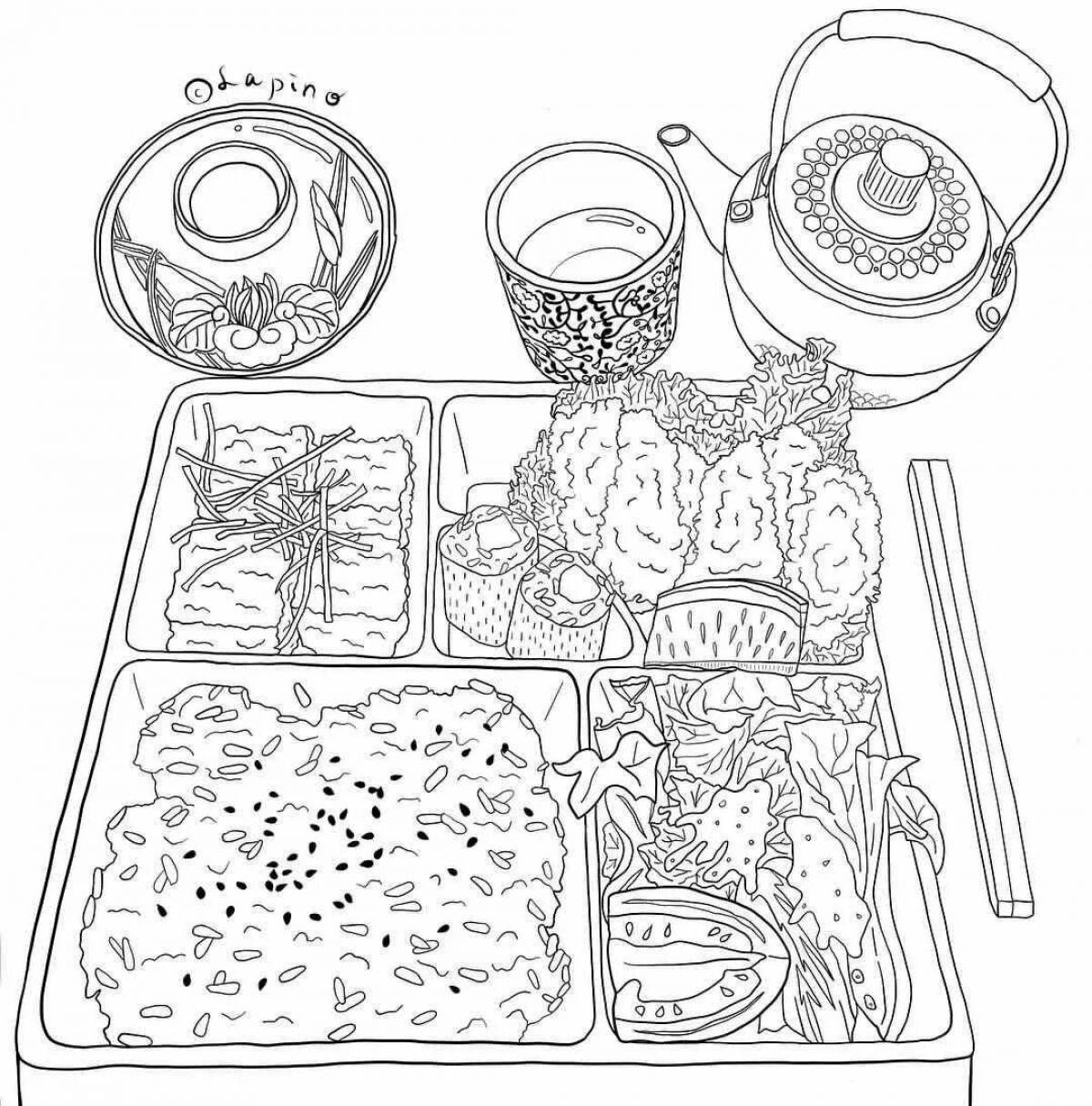 Coloring page savory national dishes