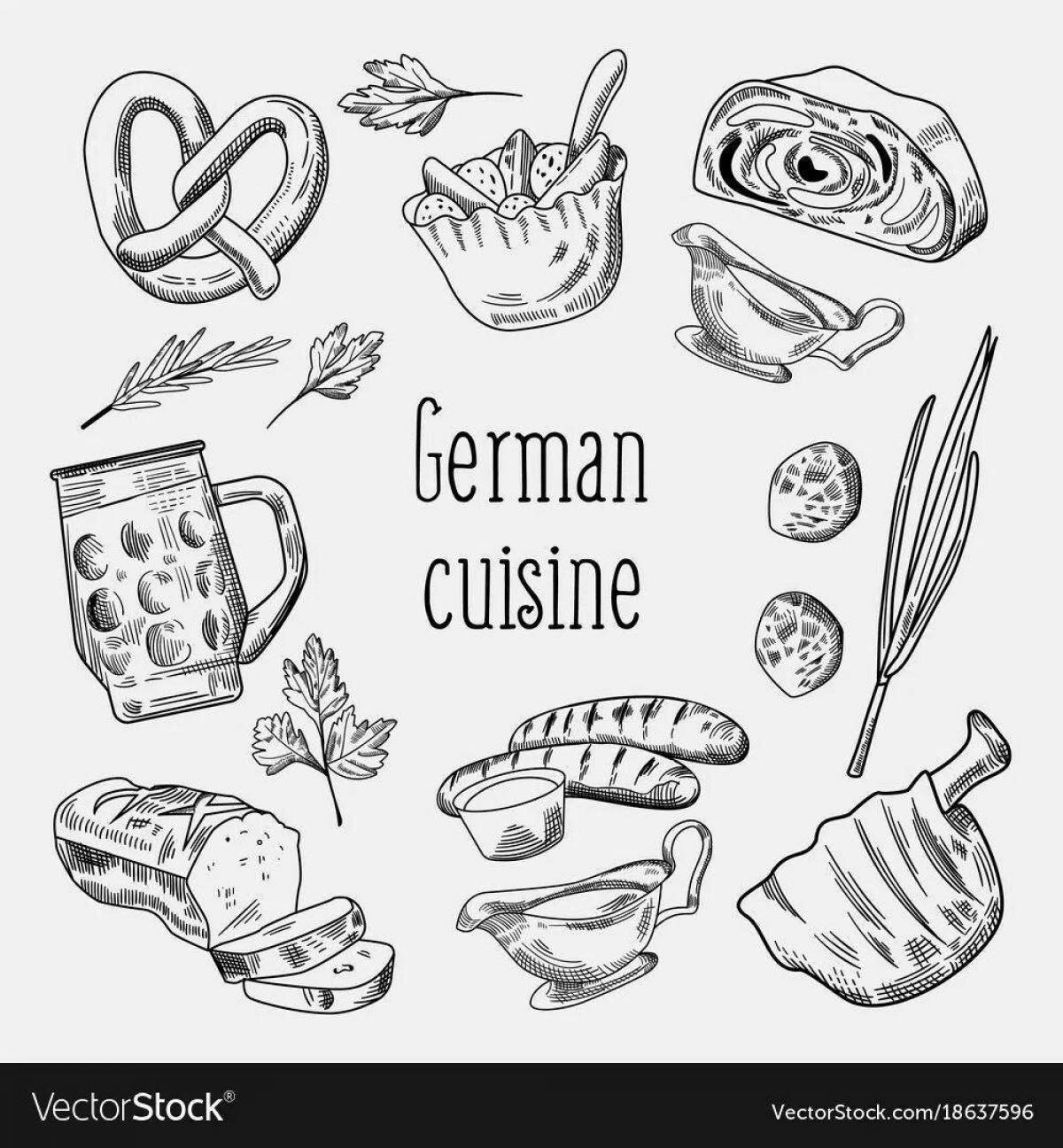 Photo Coloring book laconic national dishes