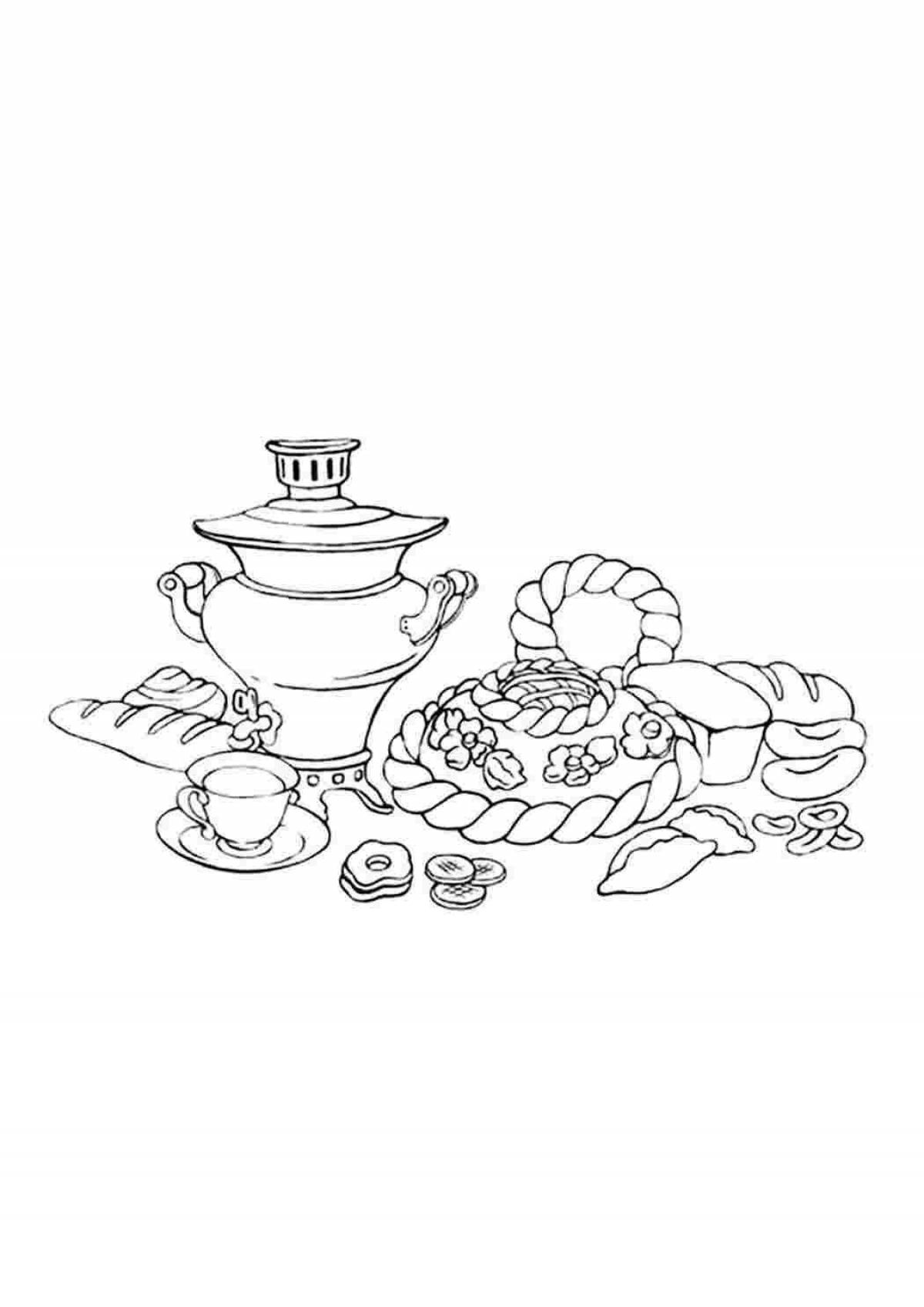Coloring page rare national dishes