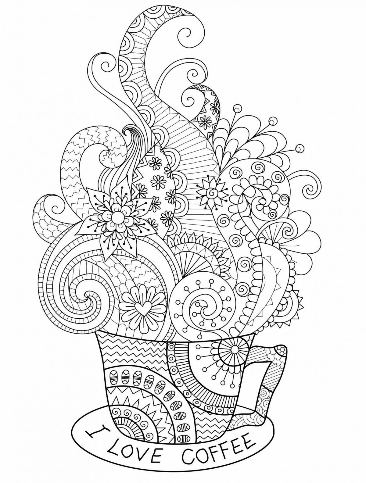 Bright large anti-stress coloring book