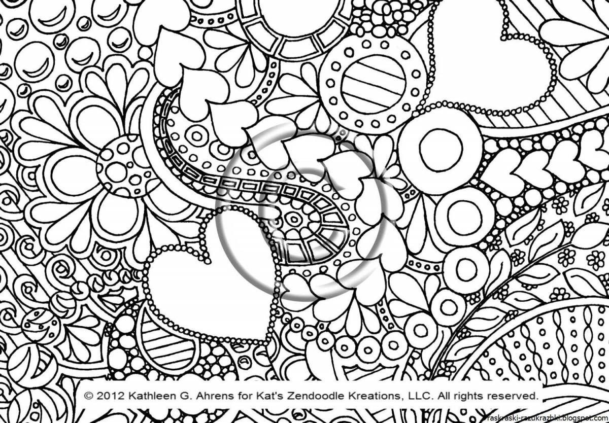 Exquisite large anti-stress coloring book