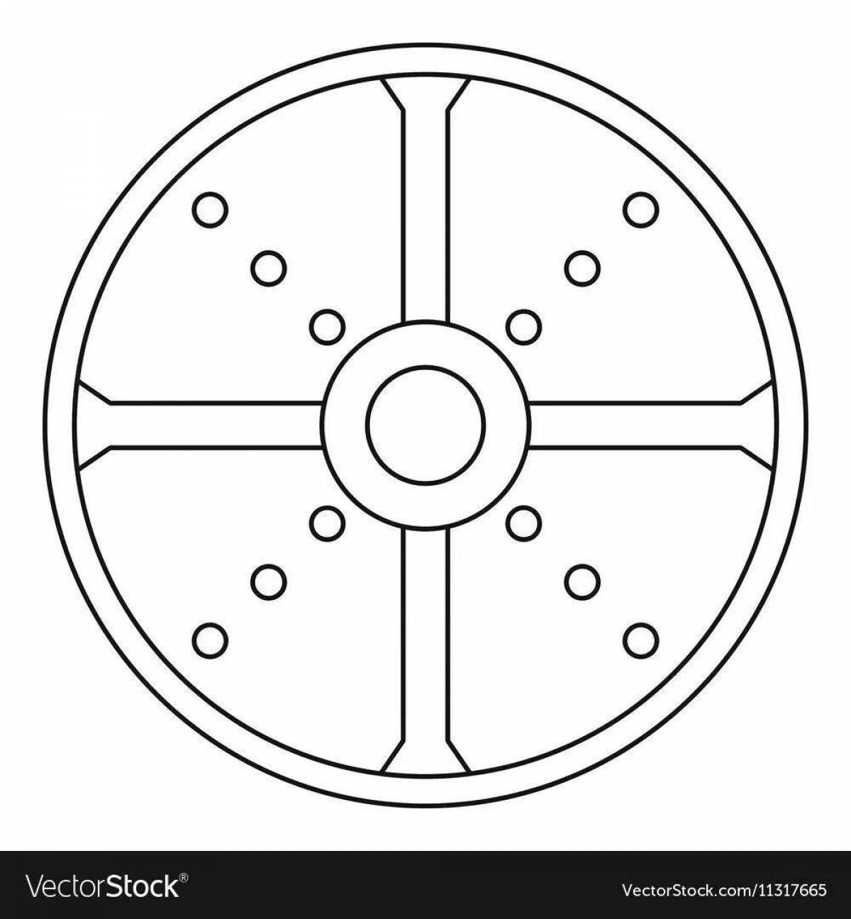 Majestic hero shield coloring page