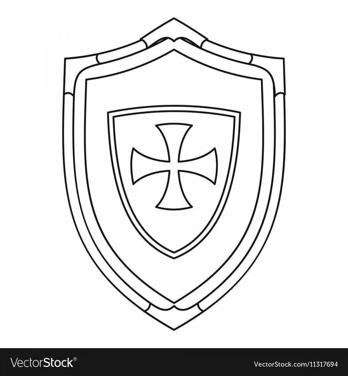 Dazzling Hero Shield coloring page