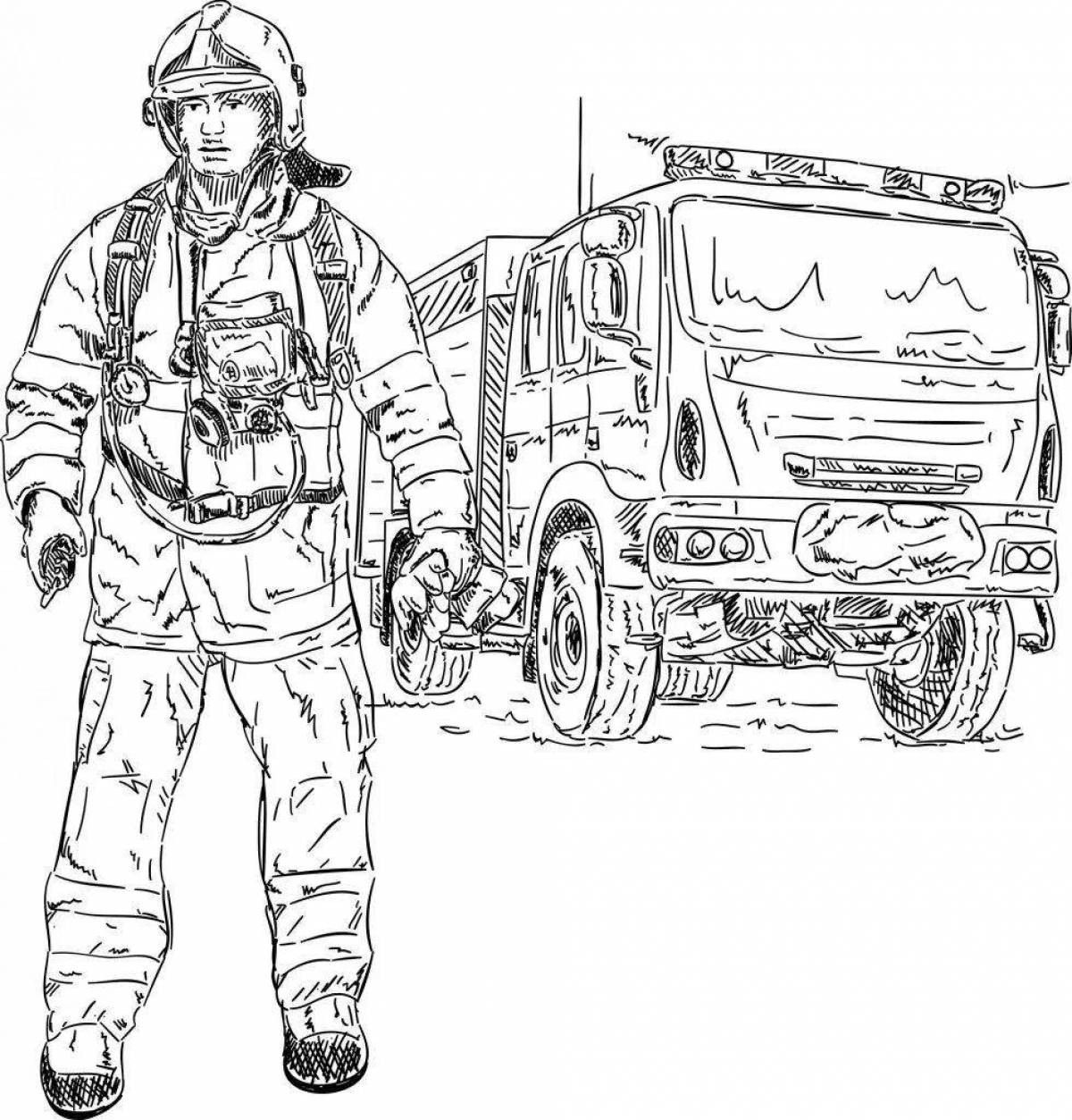 Photo Amazing emergency coloring page