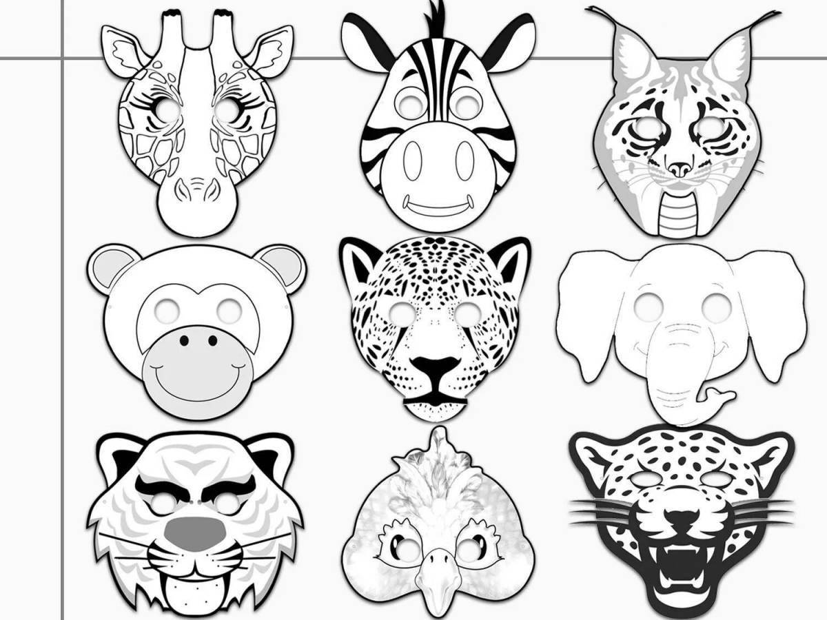 Violent animal face coloring page