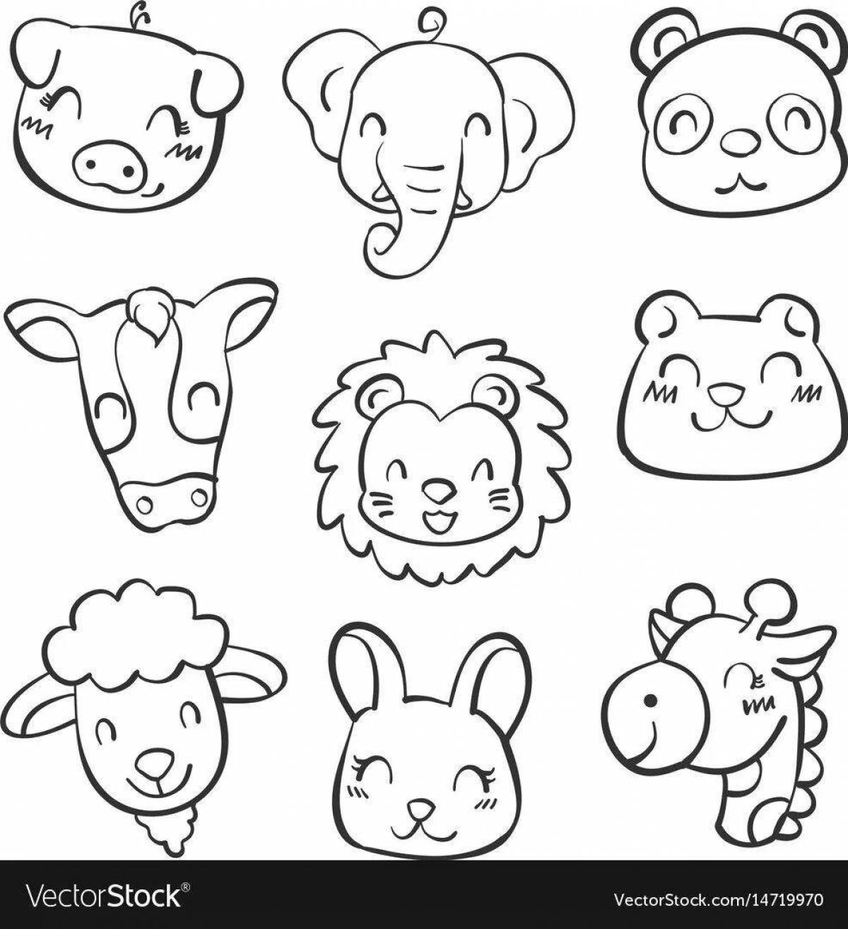 Exciting animal coloring page