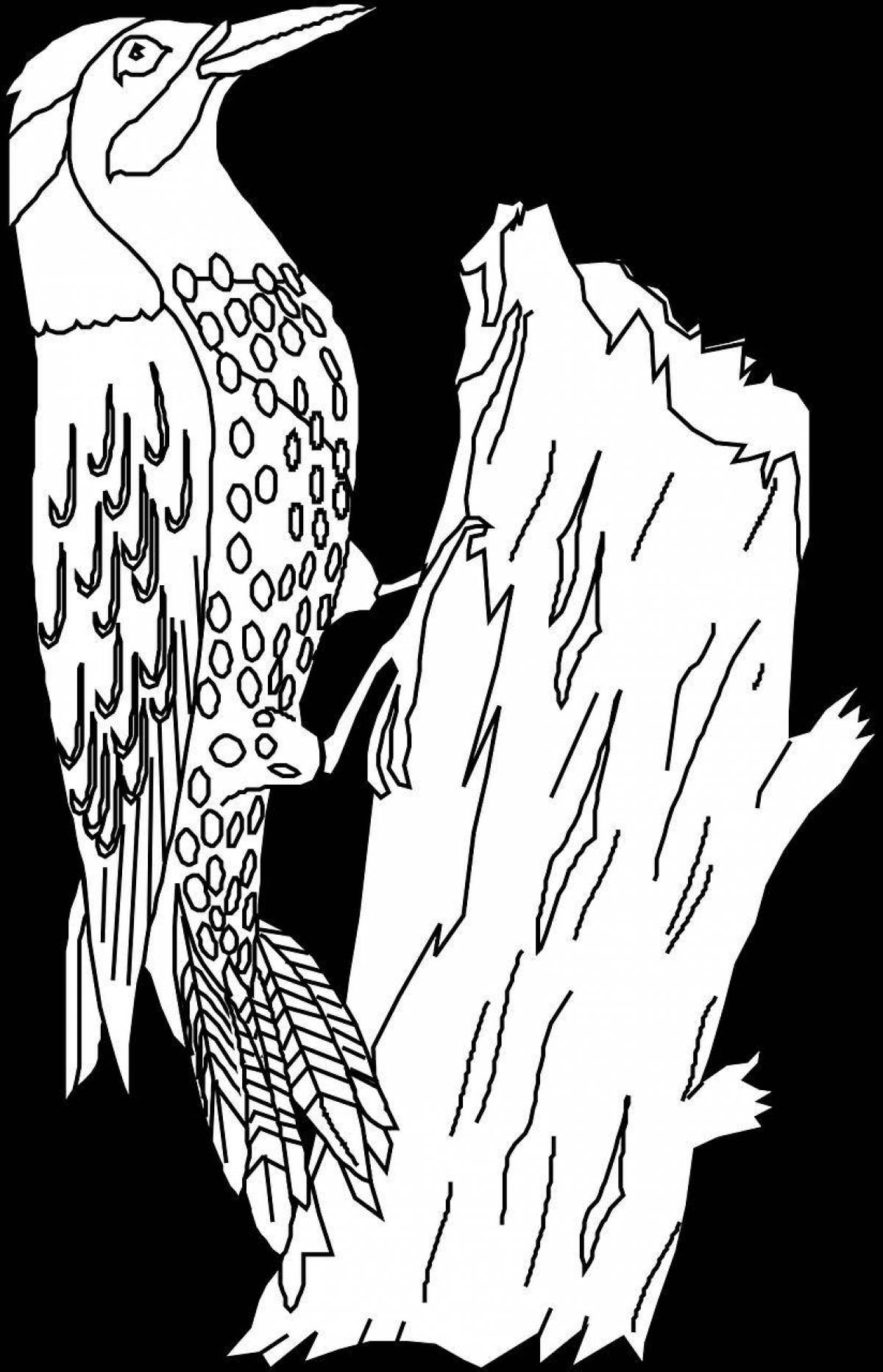 Coloring freaky woodpecker