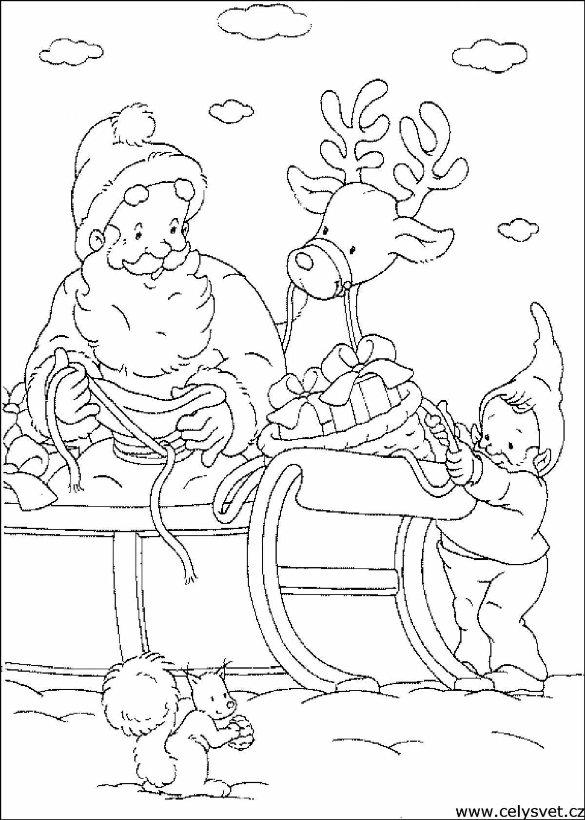 Exquisite Christmas fairy tale coloring book