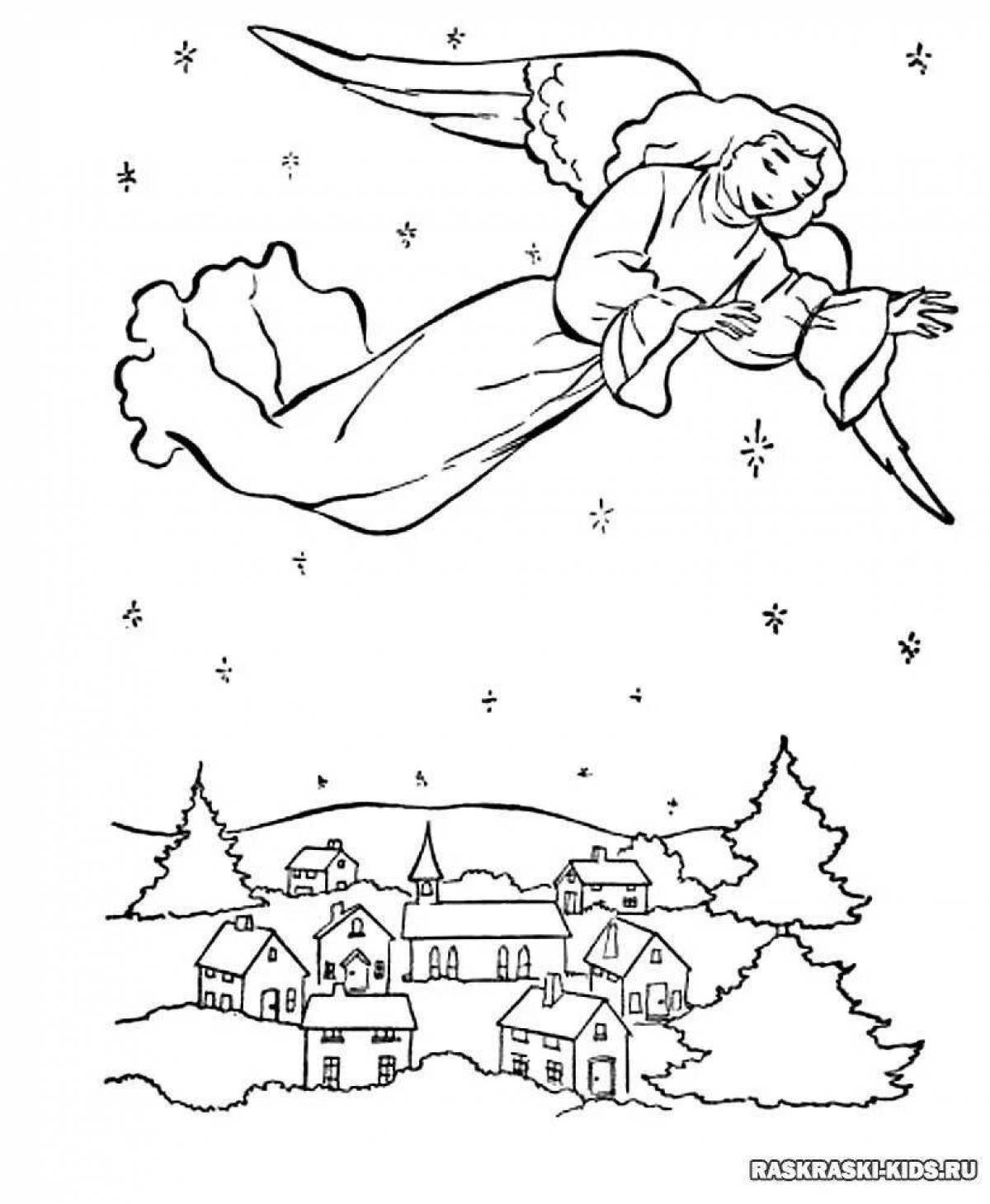 Coloring book inviting Christmas story
