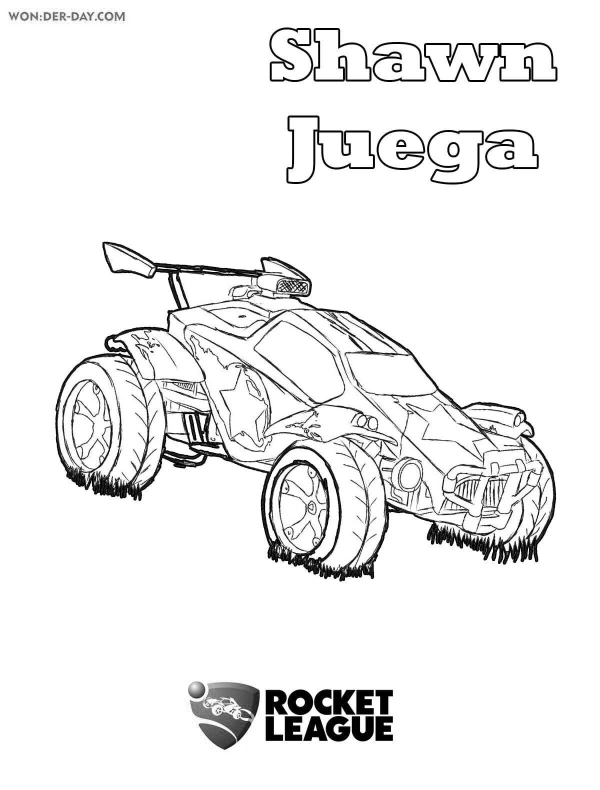 Rocket league animated coloring page