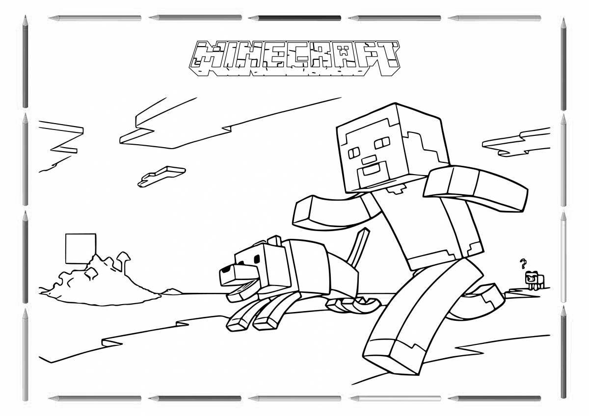 Потрясающая страница раскраски minecraft 3d