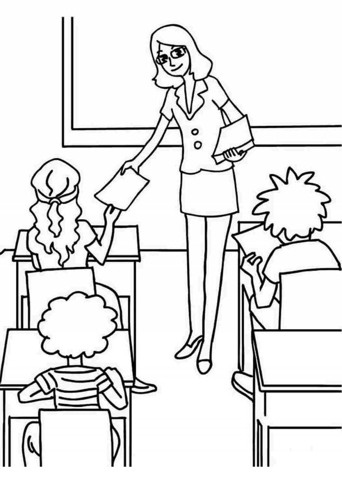 Exciting school life coloring page