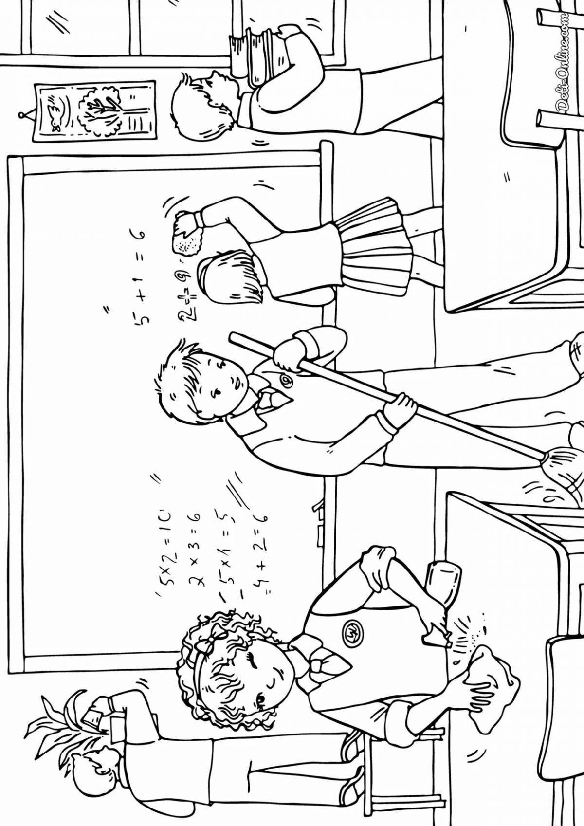 Magic school life coloring page