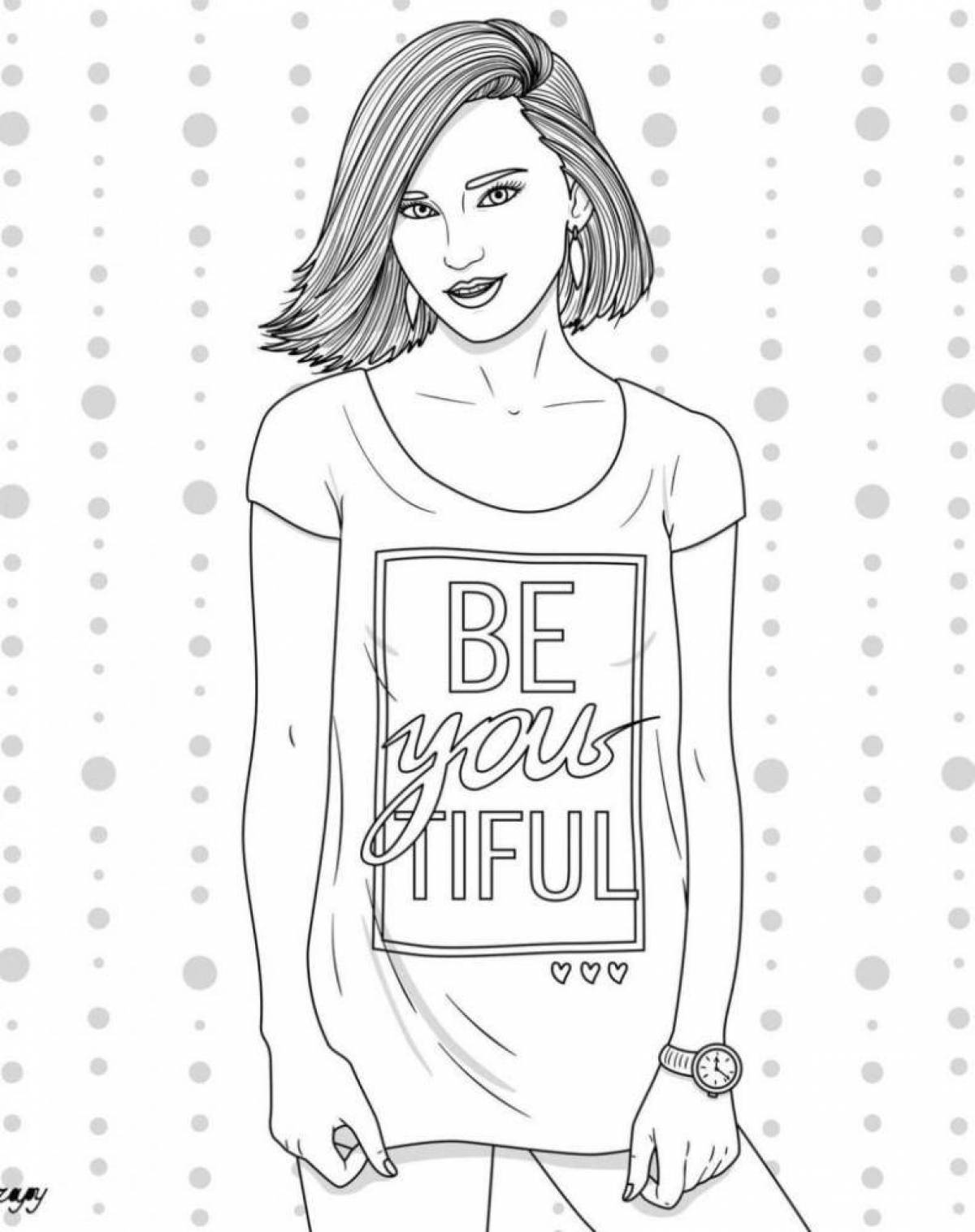 Coloring pages stylish girls - great