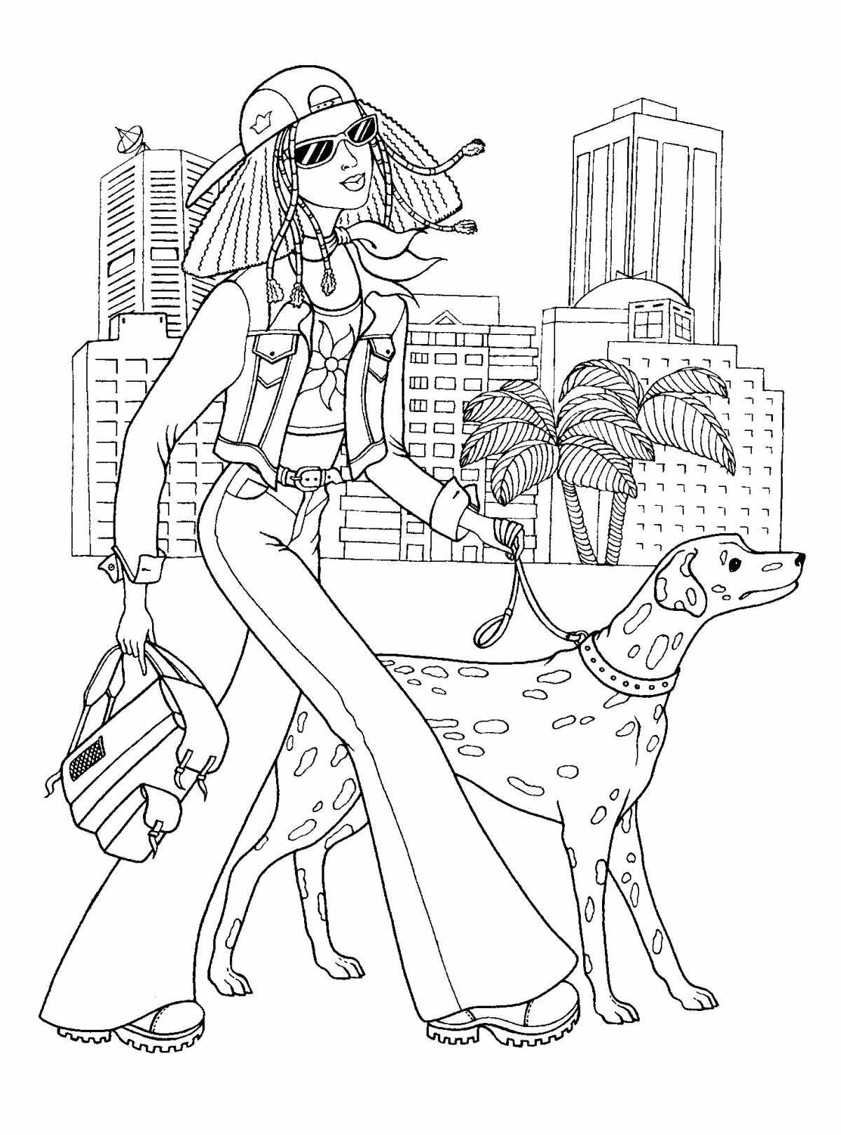 Coloring pages stylish girls are nice